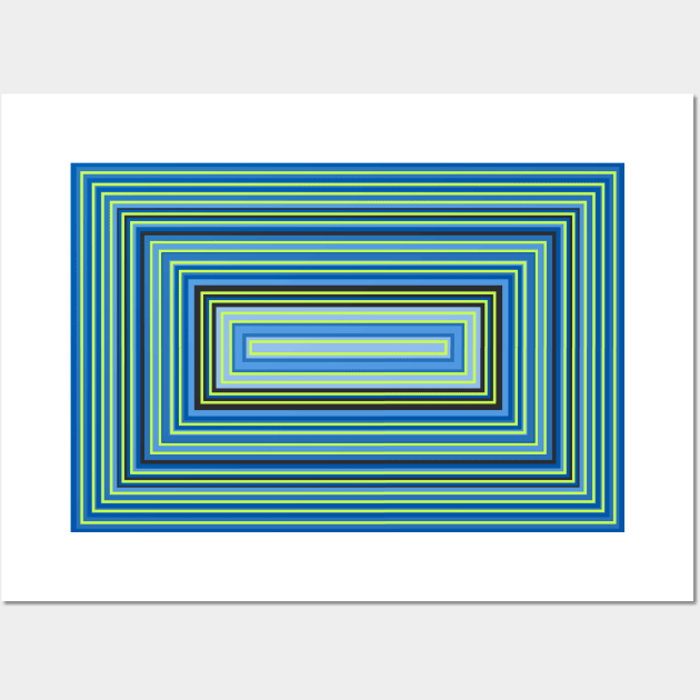 IN BLUE TONES - PARALLEL LINES ON RECTANGULAR FORMATION Wall Art by Ocztos Design